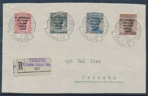 N° 117/20 '1922 - philatelic congress Trieste' on front of cover, vf (Stamp value €1,000)