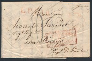 1834, forerunner with contents, from Leuze, Herlant 2 (manuscript 