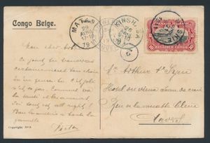 1911 Mushie, carte-vue, affranchie à 