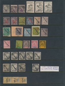 1890/1892 Verzameling op insteekblad met mix van echt en vals, enkele zegels met keur, mooi voor referentie, zm/m/ntz (Zeer hoge cataloguswaarde)