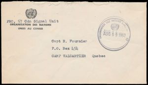 1962, ONUC cover sent from Canadian Contingent in Congo, 