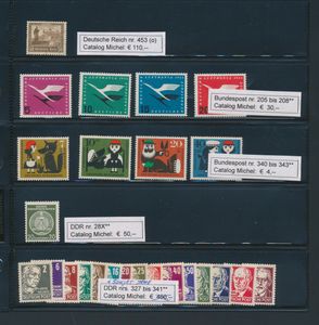 Reich, Saar, Bizone, Bund, RDA, petite accumulation diverses émissions, tb