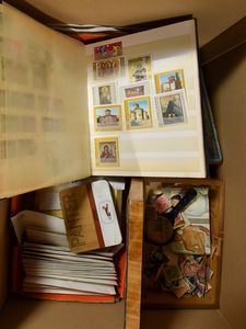 Samenstelling diverse landen in doosjes, insteekboeken, enz., zm/m/ntz
