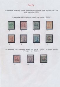 Griekenland, 1900/1943, verzameling Griekse eilanden onder Italiaanse bezetting met betere zegels Corfu, Kreta, Saseno, tevens Duitse bezetting 1943, zm