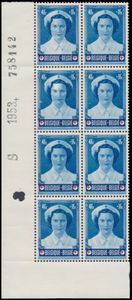 Jaar 1953 in hoeveelheden, waarbij 912/17 (12x) met 916-V1, 918/23 (4x), 927/29 (4x), 930/37 (4x), zm (OBP €2.015)