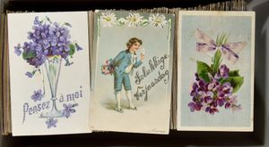 Bloemen, zeer mooi lot, ongeveer de helft reliëf, alle oudere (+/-700 stuks)