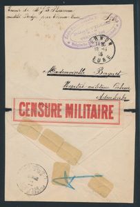 Verzameling brieven van W.O. I, waaronder een 40-tal brieven krijgsgevangen post (België, Denemarken, Engeland, etc.), zm/m/ntz