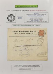 1879/1975 Uitgebreide verzameling over de Belgische posttarieven in 7 ringklasseurs, waarbij veel Poortman, brieven, kaarten en briefvoorzijden (+/-150 stuks), zm/m