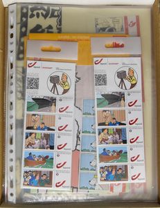 Duostamps Kuifje 20x zonder waarde en 10x cijfer 1, waarbij sets met schrijfpapier, zm (Frankeerwaarde: €43,80)