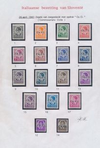 Slovenië, 1941, verzameling Italiaanse bezetting met o.a. Yv. n° 1/177 ** met certificaat Petric, LP 1/10 **/* met keur, strafport, zm