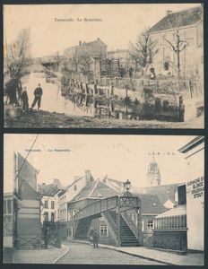 Dendermonde, beautiful accumulation, Brusselpoort, the Passerelle, old bridge, Le Romelaer (4 items)