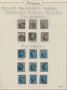 Kleine verzameling n° 10/10A en 11/11A, 47 stuks, mooi gepresenteerd op eigen bladen, zm