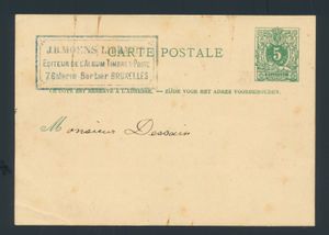 J.B. Moens, 8 brieven en 2 briefkaarten, ondertekend met Alex Moens (zoon van J.B. Moens), enkele met de stempel van J.B. Moens en op briefpapier met de hoofding, leuke inhoud, zm