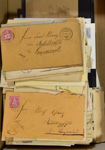 1876/1965 Stock of letters and items of postal stationery in box, f/to be checked