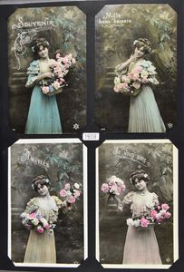 Dames, reeksen of gedeelte van reeksen in 2 ordners, 1902/1909 (606 stuks)