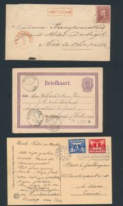 Et territoires d'outre-mer, composition de 24 envois postaux etc. très variés dont FDC E 28 vierge (valeur catalogue 225 €), lettre LP avec série Rembrandt, tb/b.