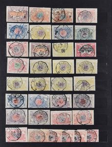 1899/1914 Samenstelling +/-200 zegels met telegraafstempels, zm/m