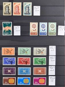 Verzamelingen in 4 boeken, Europa CEPT met de betere zegels t.e.m. 1972, Liechtenstein, Zwitserland, Frankrijk, zm/m/ntz