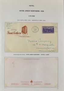 1882/1938 Collection of 74 illustrated covers with hotel headings, on album pages, some scarce items before 1900, vf/f