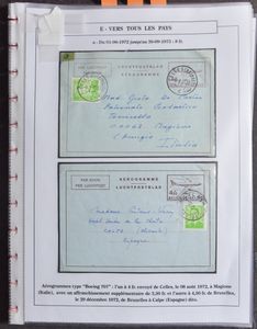 1972/1982 Mooie verzameling van luchtpostbladen tussen 1972 en 1982, gelopen als niet gelopen, enkel gelopen naar buitenland, w.o. Italië, Cuba, Dubai, Noorwegen, Turkije, etc., zm