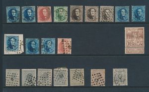 Kleine verzameling tussen n° 4/73, niet alle zegels aanwezig, enkele dubbels, totaal 94 zegels, kwaliteit na te zien, m/ntz