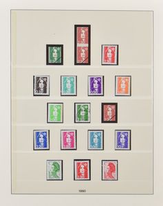 1988/1995 Verzameling in Lindner album, incl. blokken, préo's gemengd, postfris en gestempeld, verre van volledig, zm