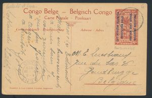 E.P. Stibbe n° 12 view n° 38 written in Lokandu on 19-12-19 and cancelled in Ponthierville on 23 dec 19 to Gentbrugge, transit mark 