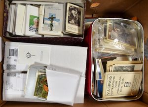 RELIGIE: Met doodsprentjes, heiligenprentjes, literatuur, kalenders + los en in albums