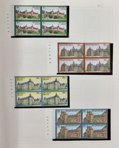 1970/1987 Verzameling nominaal in 2 albums Davo, w.o. veel in blok van 4, zm 