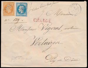 1867 Mengfrankering, Empire dentelé n° 23 