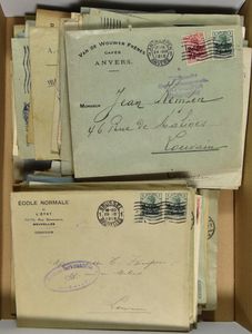 1916/1918, ca. 140 Briefe, frankiert mit Aufdruck Germania, mit verschiedenen Zensuren aus Brüssel, Antwerpen, Lüttich, Mons und Diest, sehr interessant zum Studium, einwandfrei