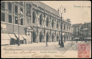 1907 Courrier entrant vers l'Etat Ind. du Congo, de Vicenza/Italie vers Fundu-Zobe, avec transit par Boma (15/02/1907) et LUALI (21/02/1907 - oblitération rare), tb