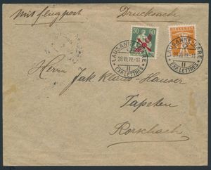 1919 Express LP letter Lausanne Rorschach with franking LP 