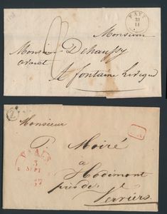 Mooie en gedetailleerde verzameling van voorlopers in de periode van de Belgische onafhankelijkheid, representatieve set van verschillende postmerken (47x) die actief waren in de periode, voorzien met uitleg van de voorloper, zm/m/ntz