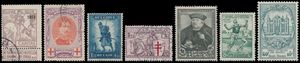 1849/1974 Verzameling in Davo album, klassiek in gemengde kwaliteit, Brede Baard gest., Caritas gest., Kathedralen **, 301 gest., Kastelen gest., Infanterie gest., Ridder gest., Tassis *, Atletiek **, UPU **, Brugge *, zm/m/ntz