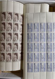 Jaren '40, samenstelling diverse uitgiften in vellen en veldelen, in gemengde kwaliteit, m/ntz