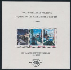 TR BL 4 Herdenkingsvelletje, 150 spoorwegen, zm (OBP €150)