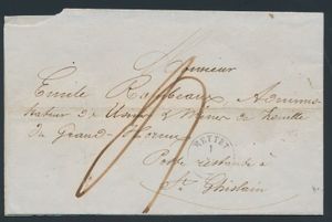 1849 Voorloper met inhoud, vanuit Mettet, (Type 18 stempel, Herlant 1), dd. 1 juni 1849, naar St. Ghislain, port: 4 decimen, zm
