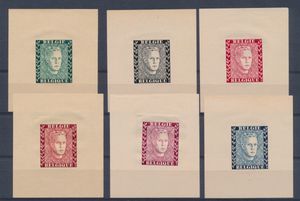Regentschap Prins Karel, de 6 velletjes, dun papier, zm (OBP €132)