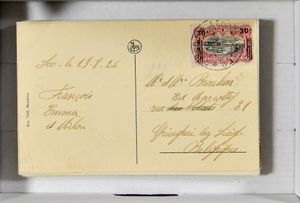 1908/1921 Assembly of 21 picture postcards franked with Mols issues, sent mainly from Boma to Belgium, vf/f