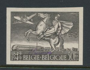 N° 810A, ongetand, zonder gom zoals uitgegeven, met specimen, zm (OBP €100)