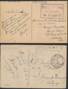 1919/1925, 30 picture postcards of Belgian soldiers in Germany, with Belgium Army Post Office - cancellations, most sent to Belgium, 1 registered picture postcard, nice for study material, vf/f