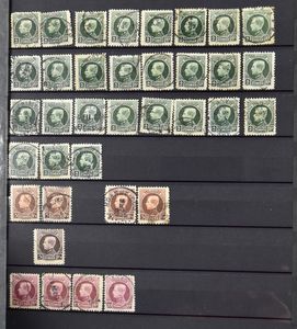 1894/1970 Stempelzoeker samenstelling duizenden zegels diverse uitgiften, in 8 insteekboeken, w.o. Helm, kleine Montenez, klein staatswapen, TX, TG, LP, dienst, BZ, dagbladen, zm/m/ntz