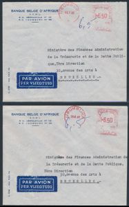 1962 Three covers with mechanical franking 