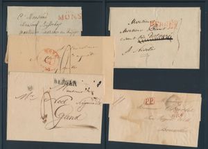 5 précurseurs, tous de Mons/Mons et avec différents cachets de départ 