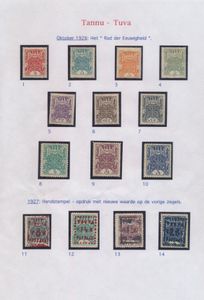 Tannu-Tuva, 1926/1936, verregaand volledige verzameling op bladen met o.a. Yv. n° 35, 36, zm 