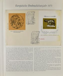 ARCHITECTUUR 1975, verzameling reeksen, FDC's, blokken in speciaal Borek album, zm 