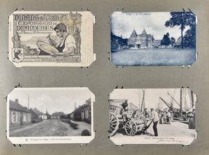 Diverse plaatsen en zichten, in oud album (424 stuks)