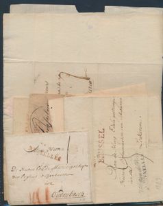 1784/1823, 14 précurseurs avec et sans contenu, envoyés de Bruxelles à Lokeren, Nicolas, St.-Gilles, Oudenbosch, tb/b/àv.