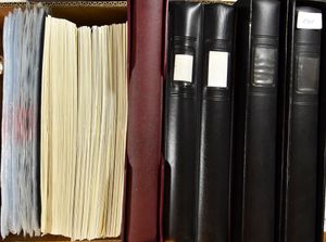 Lindner, 5 kaften met bladen, verschillende formaten + lege bladen voor blokken, boekjes en BK, zm/m/ntz